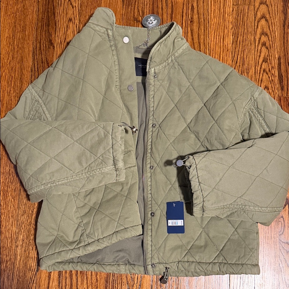 Quilted Jacket in Olive Green